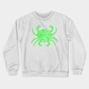 Mandala Crab (green and white) Crewneck Sweatshirt